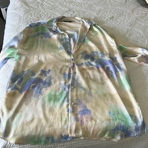 Zara satin pastel colored blouse